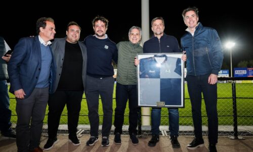 Río Cuarto: Llaryora inauguró obras de iluminación en el estadio de Urú Curé